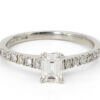 Platinum 0.54 Carat Emerald Cut Diamond Ring front view