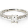 Platinum 0.54 Carat Emerald Cut Diamond Ring front view