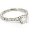 Platinum 0.54 Carat Emerald Cut Diamond Ring right side