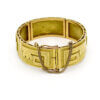 18 Karat Yellow Gold Wide Five Panel Mayan Design Bracelet