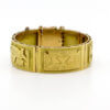 18 Karat Yellow Gold Wide Five Panel Mayan Design Bracelet