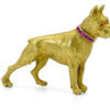 18 Karat Yellow Gold Boxer Brooch