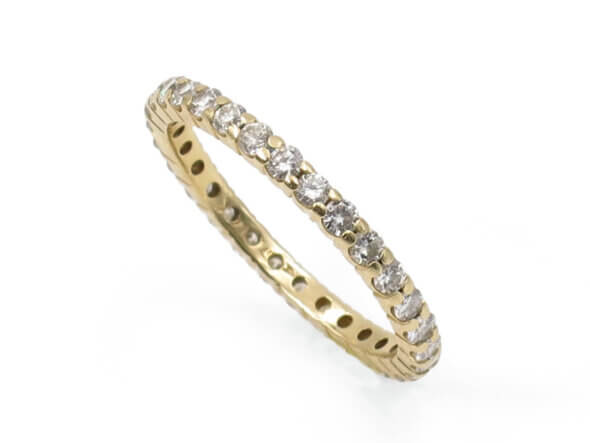 14 Karat Yellow Gold 0.97 Carat Total Weight Eternity Band