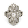 Platinum Diamond Art Deco Dinner Ring