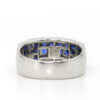 14 Karat White Gold Wide Diamond and Sapphire Band