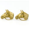 14 Karat Yellow Gold and Diamond Horse Head Cufflinks