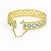 18 Karat Yellow Gold and Turquoise Cuff Bracelet