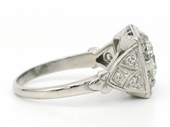 Platinum 1.08 Carat Art Deco Diamond Ring- GIA Report