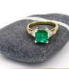 14 Karat Yellow Gold 2.62 Carat Emerald and Diamond Ring