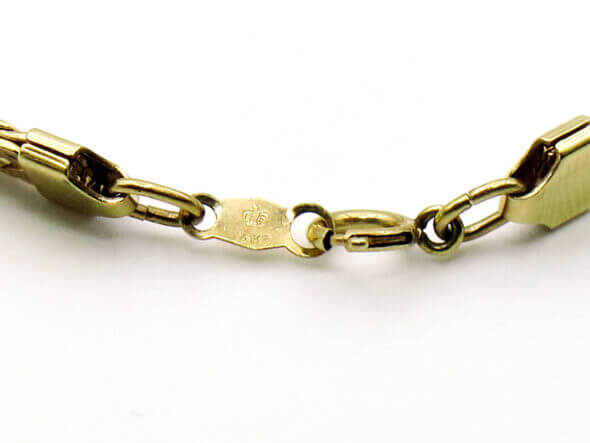 14 Karat Yellow Gold ID Style Diamond Bracelet