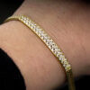 14 Karat Yellow Gold ID Style Diamond Bracelet