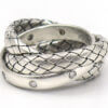 Alisa Woven Sterling Silver Rolling Ring with Diamond Accents