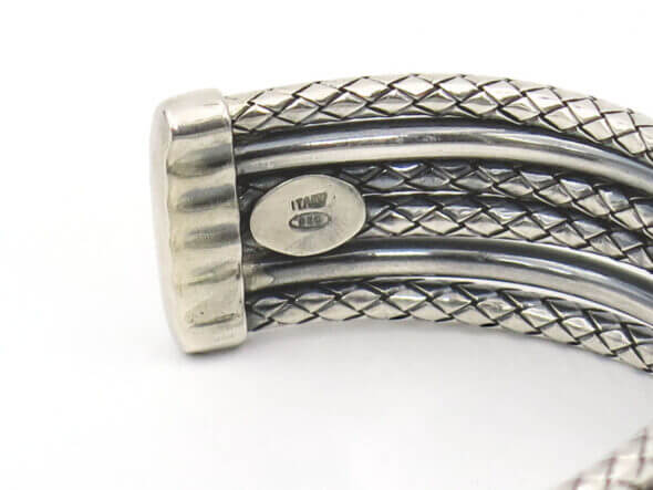 Sterling Silver Six Row Cuff Bracelet stamped 225