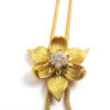 18 Karat Yellow Gold Diamond Trillium Flower Lariat Style Necklace