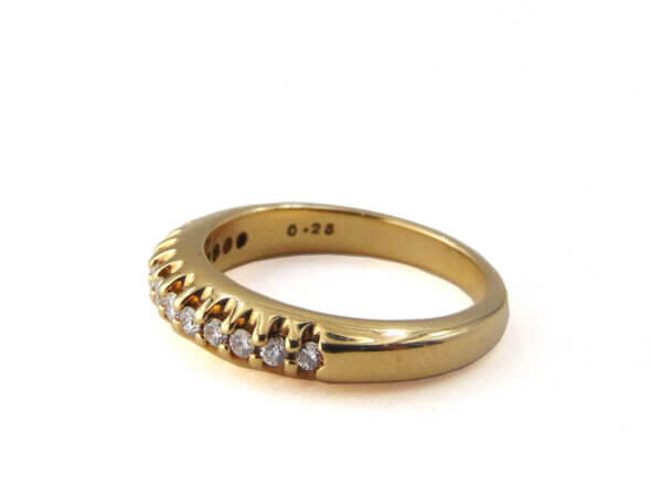 14 Karat Yellow Gold Prong Set Diamond Band