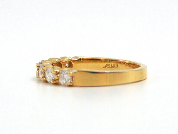 14 Karat Yellow Gold Seven Stone Prong Set Diamond Band