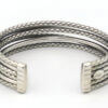 Sterling Silver Six Row Cuff Bracelet back view