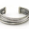 Sterling Silver Six Row Cuff Bracelet front view