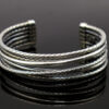Sterling Silver Six Row Cuff Bracelet front view