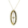 14 Karat Yellow Gold Diamond, Seed Pearl and Black Enamel Pendant