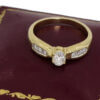 14 Karat Yellow Gold Oval and Baguette Diamond Ring front view