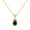 14 Karat Yellow Gold Green Sapphire and Diamond Necklace