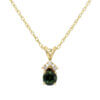 14 Karat Yellow Gold Green Sapphire and Diamond Necklace