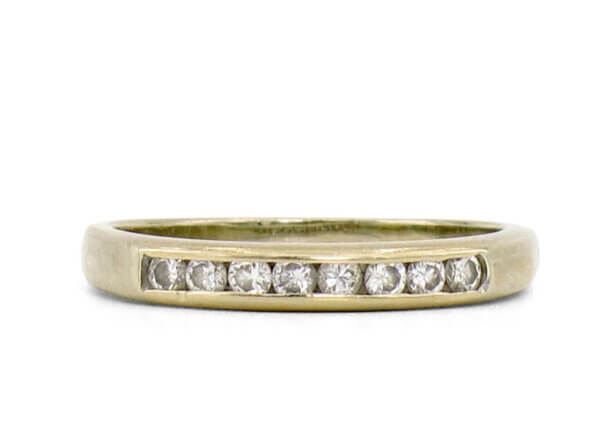 14 Karat White Gold Channel Set Diamond Band