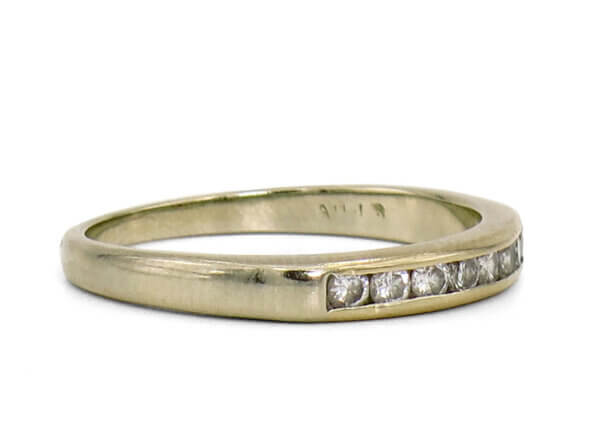 14 Karat White Gold Channel Set Diamond Band