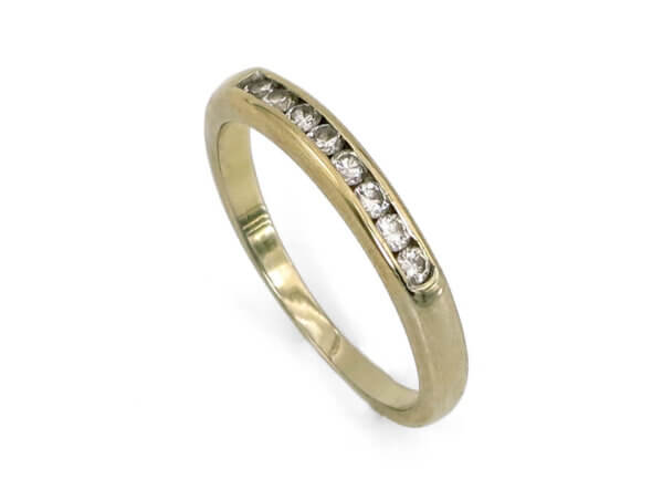 14 Karat White Gold Channel Set Diamond Band