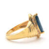 14 Karat Yellow Gold Marquise Cut Sapphire and Diamond Ring side view
