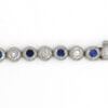 14 Karat White Gold Alternating Sapphire and Diamond Bubble Band closed