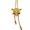 18 Karat Yellow Gold Diamond Trillium Flower Lariat Style Necklace