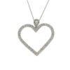 14 Karat White Gold Diamond Heart Shaped Pendant
