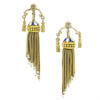 Victorian Tassel Earrings with Blue and White Enamel