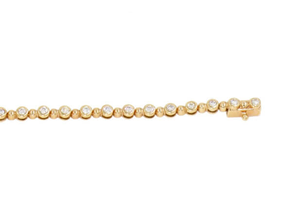 14 Karat Rose Gold Bezel Set Diamond Bracelet clasp