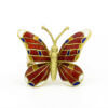 14 Karat Yellow Gold Enamel Butterfly Pin