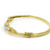 18 Karat Yellow Gold Diamond Wave Bangle