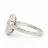 Platinum Diamond Cluster Ring with Scalloped Edges left side