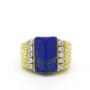 18 Karat Yellow Gold, Diamond and Lapis Cocktail Ring