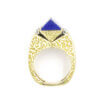 18 Karat Yellow Gold, Diamond and Lapis Cocktail Ring