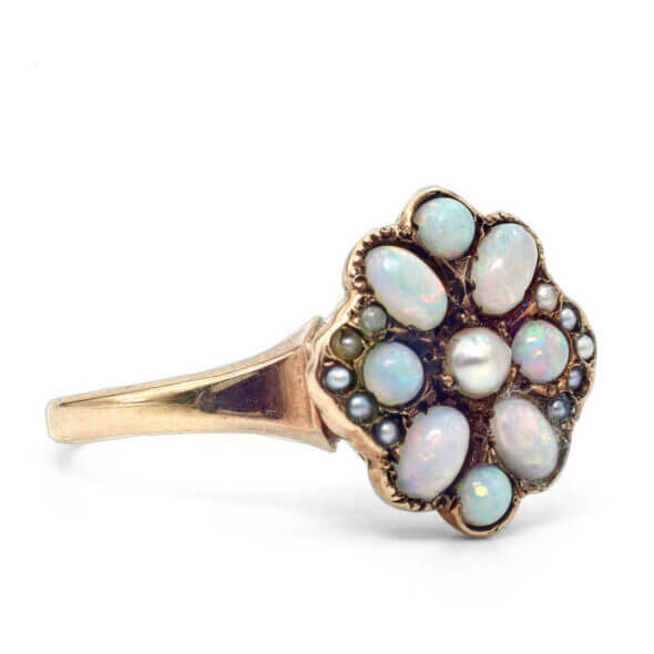 Victorian Opal and Seed Pearl Ring