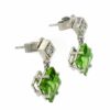 Peridot and Diamond Bezel Set Drop Earrings