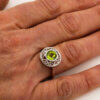 14 Karat White Gold Round Peridot Ring