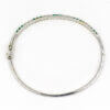 18 Karat White Gold Emerald and Diamond Bangle Bracelet top view