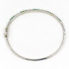 18 Karat White Gold Emerald and Diamond Bangle Bracelet top view