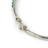 18 Karat White Gold Emerald and Diamond Bangle Bracelet zoomed on clasp