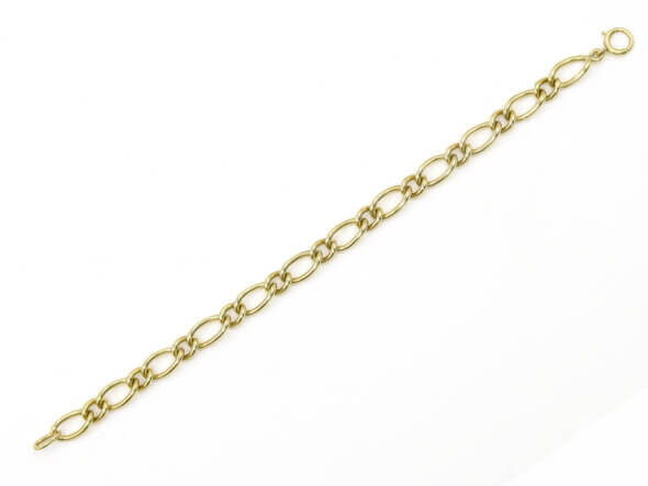 14 Karat Yellow Gold Open Link Charm Bracelet