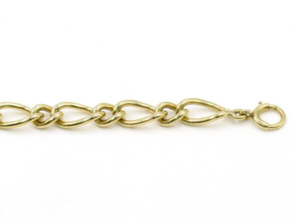 14 Karat Yellow Gold Open Link Charm Bracelet