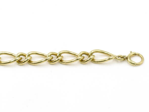 14 Karat Yellow Gold Open Link Charm Bracelet